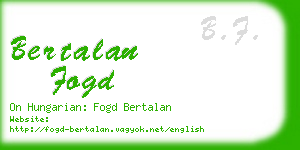 bertalan fogd business card